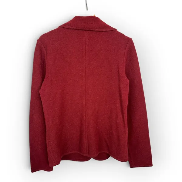 Pendleton Womens S Burgundy Lambs Wool Cardigan Blazer Jacket Classic Tailored - Image 2