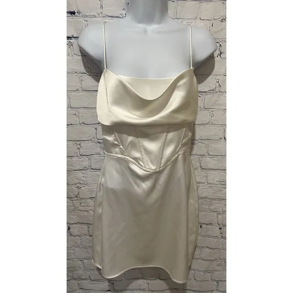 NWT Zara satin corset white Silky Mini dress Spaghetti Strap size small - Image 2