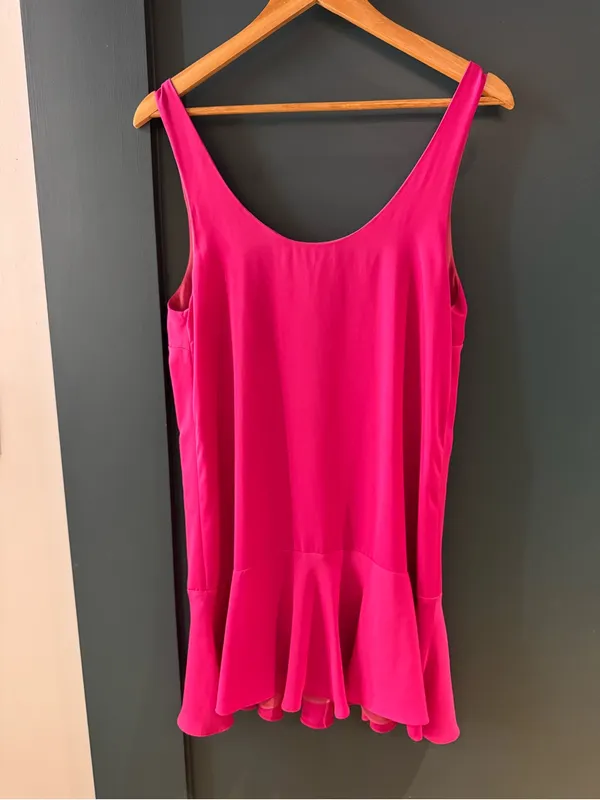 AMANDA UPRICHARD Drop Waisted Tank Dress in Hot Pink Size Medium - Image 5
