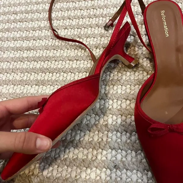 Reformation Wade 50MM Satin Kitten Heels - Image 8