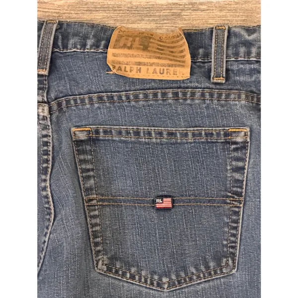 Polo Jeans Co Ralph Lauren Blue Low Rise Flare Jeans‎ Size 12 32x30 Western Y2K - Image 10