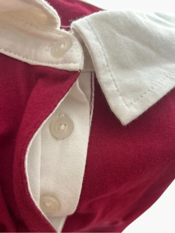 Plus-Size Burgundy Rugby Crop Sweatshirt with Pink '10' Graphic - Image 6