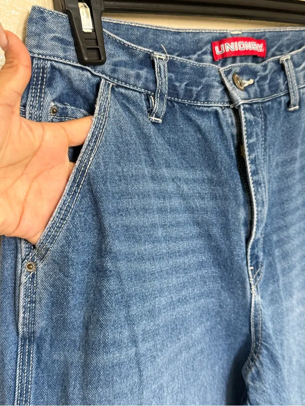 Vintage Y2K Unionbay Carpenter Jeans Womens 5 27W Baggy Skater Utility Denim 90s - Image 3
