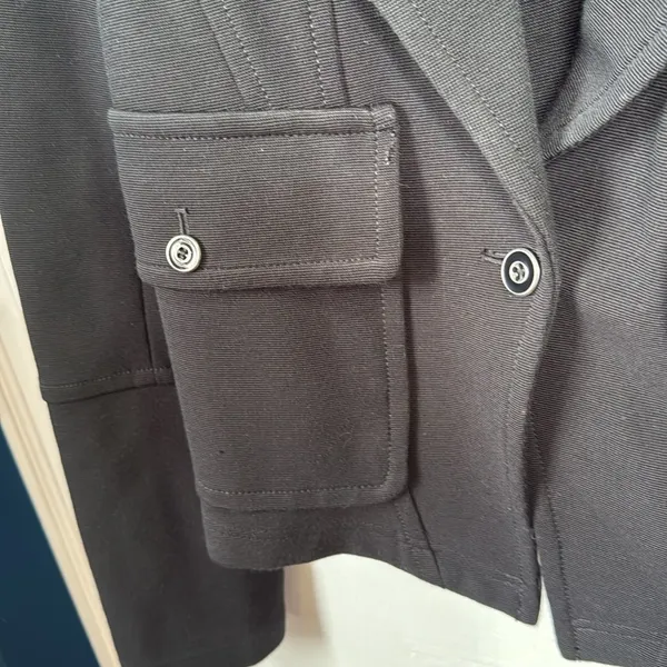 ANTHROPOLOGIE Tailored Moto Button Front Pea Coat Blazer W1469 Sz M - Image 4