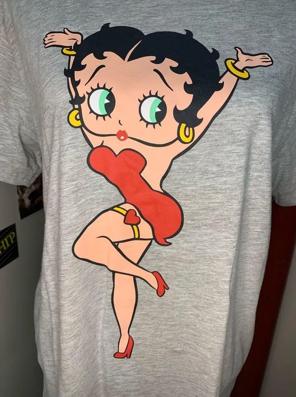 Betty Boop Heather Gray Tee Shirt - Image 2