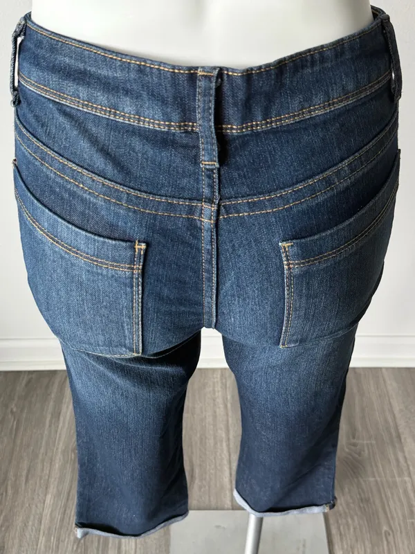 Faded Glory Dark Blue Cuffed Capri Jeans  - Image 5