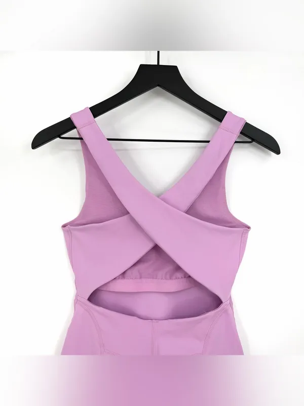 FREE PEOPLE Movement Here On Out Onesie Romper Lilac Pink S - Image 11