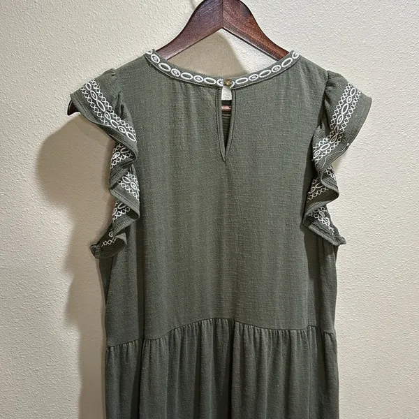 THML size small Flutter Sleeve Olive Dress - Image 8