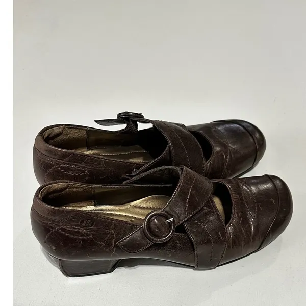 Vintage Y2K Josef Seibel Brown Leather Mary Jane Shoes Pumps EU 36 US 6 - Image 5