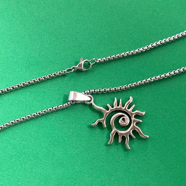 Titanium Steel Sun Pendant Necklace for Men Women,Unisex Hip Hop Necklace - Image 4