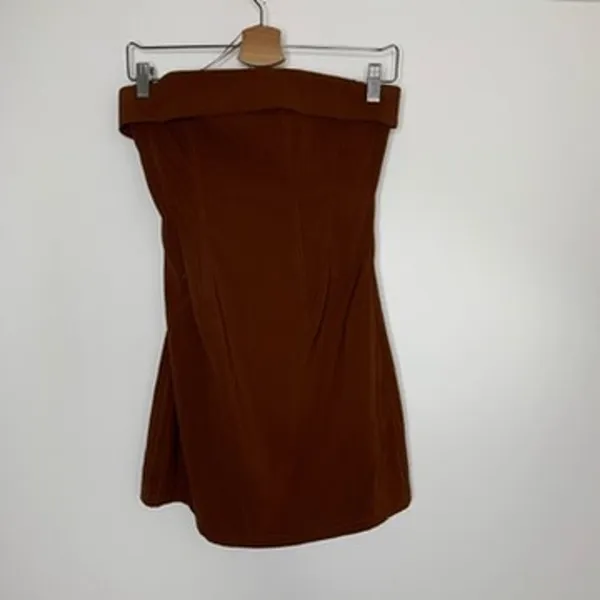 With Jean Chloe Chocolate Brown Corset Mini Dress Womens Size XS - Image 3