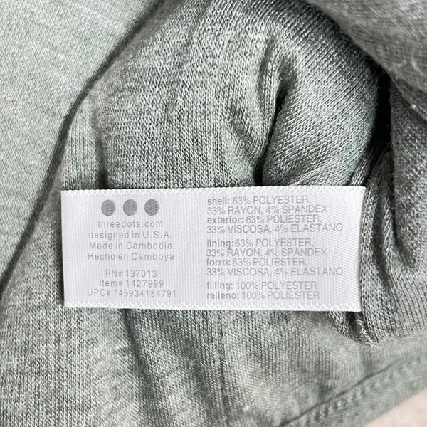 Three Dots Womens‎ Sage Green Quilted Full Zip Puffer Jacket Sz Small EUC - Image 4