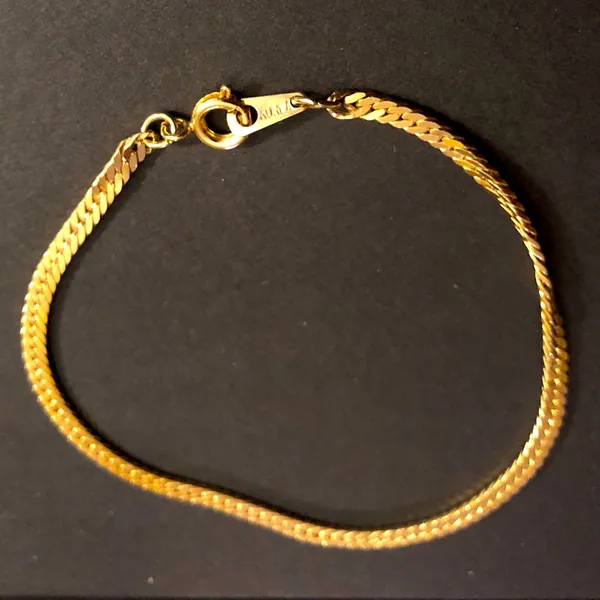 Gold tone snake chain bracelet Marked “Korea” - Image 3