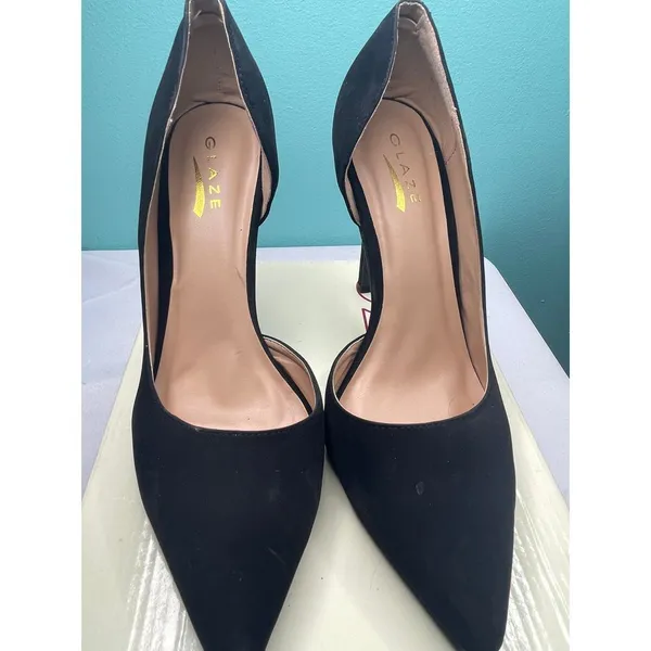 China‎ Glaze size 10 Chic Suede Pointed Toe Pumps - Image 2