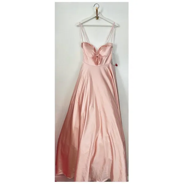 MAC DUGGAL Bow Sweetheart Strapless A Line Gown Prom Dress in Blush Size US 6 - Image 4