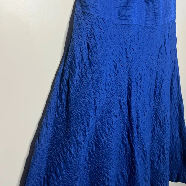 J.Crew 2008 Vintage Cobalt Blue 100% Cotton Halter Midi Dress - Image 6