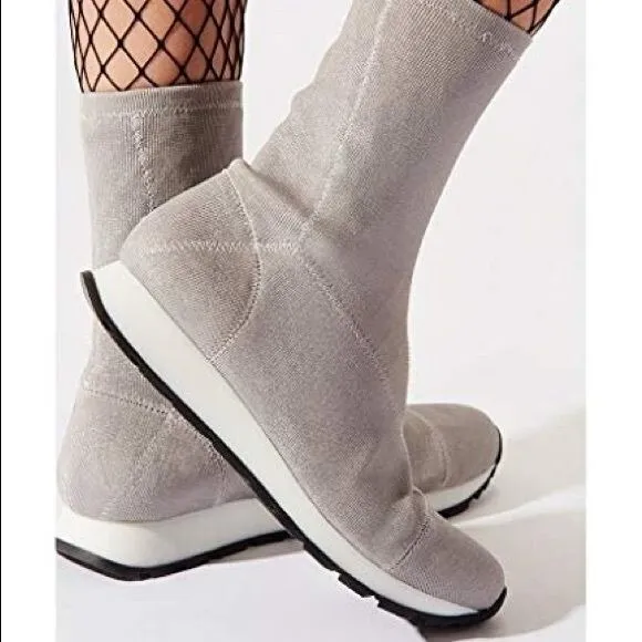 Free People Astral Sneaker Boot Mid-Calf Gray Size 36‎ Womens Knit Fabric Rubber - Image 5