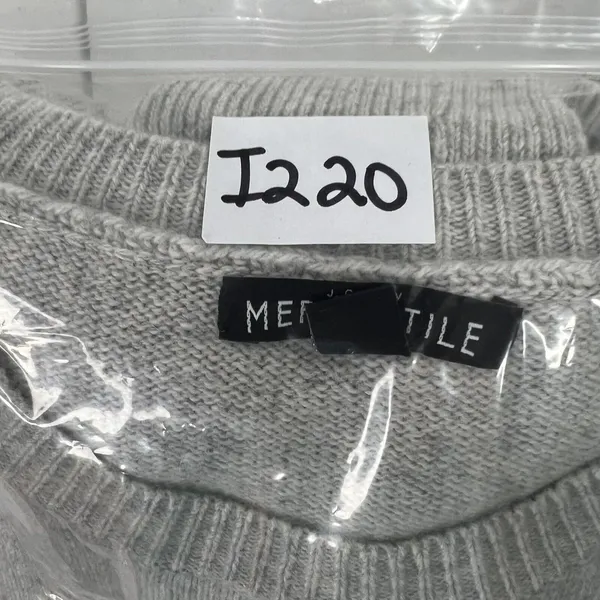 J.Crew Small Sweater Gray Tiered Bell Sleeve Crew Neck Heathered Knit Pullover - Image 11