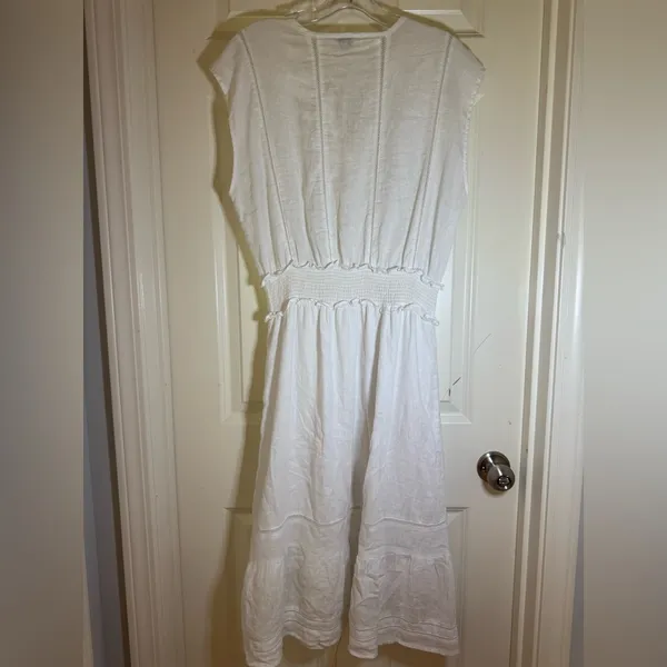 Rails Ashlyn Stripe Linen Blend Midi‎ Dress, Medium, White - Image 6