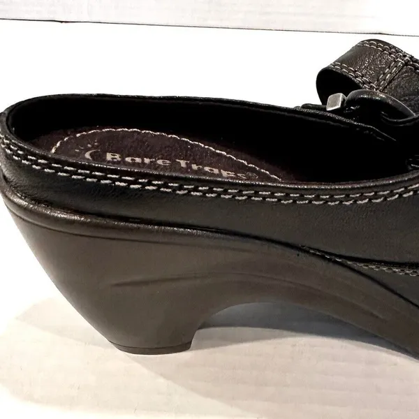 BareTraps Huntley Leather‎ Upper Mules Women's 6.5 Black Buckle Boho Casual NWOT - Image 5