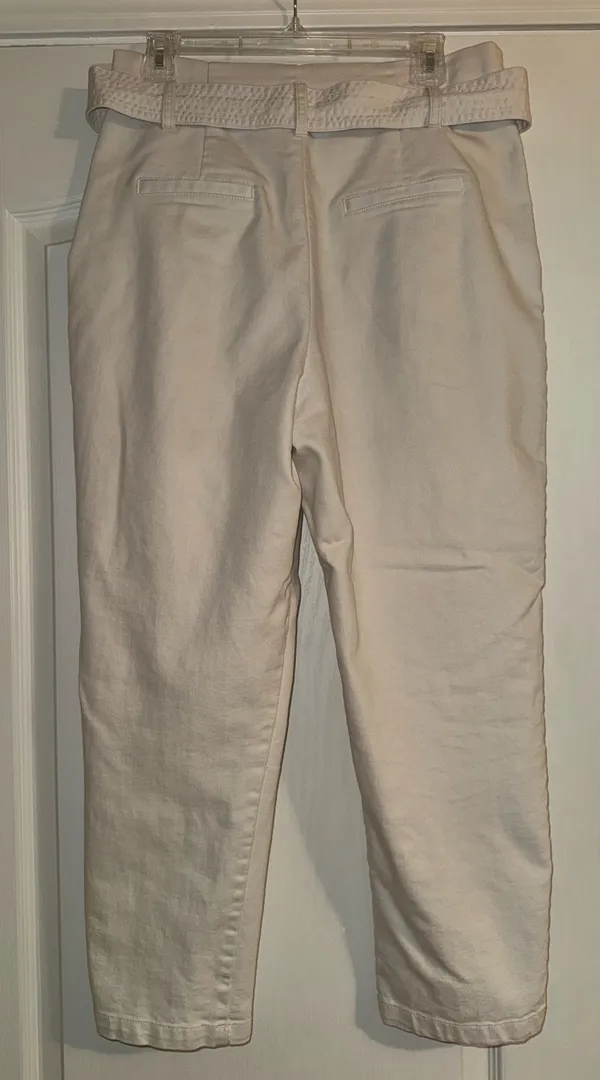Target a new day High-Waist white cream Paperbag Pants with belt sash - Image 2