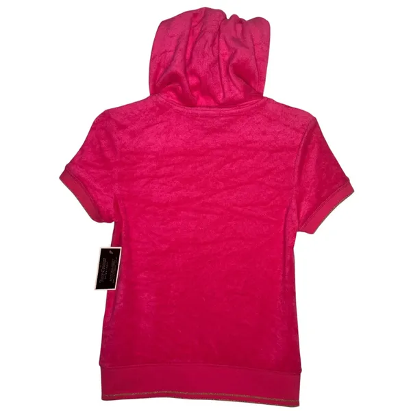 2000s Juicy Couture Black Label Robertson Tourist Pink Terry Hoodie NWT S - Image 4