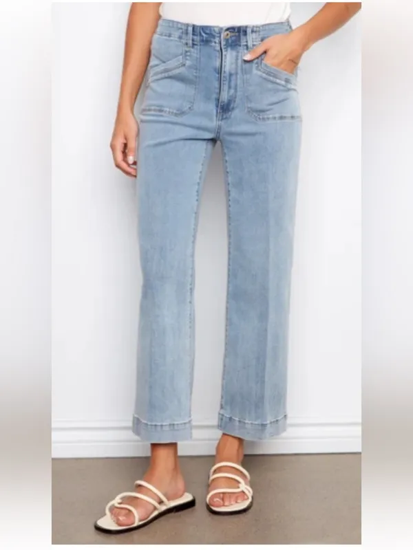 CHARLIE B Light Wash Cropped Wide-Leg Jeans - Image 3