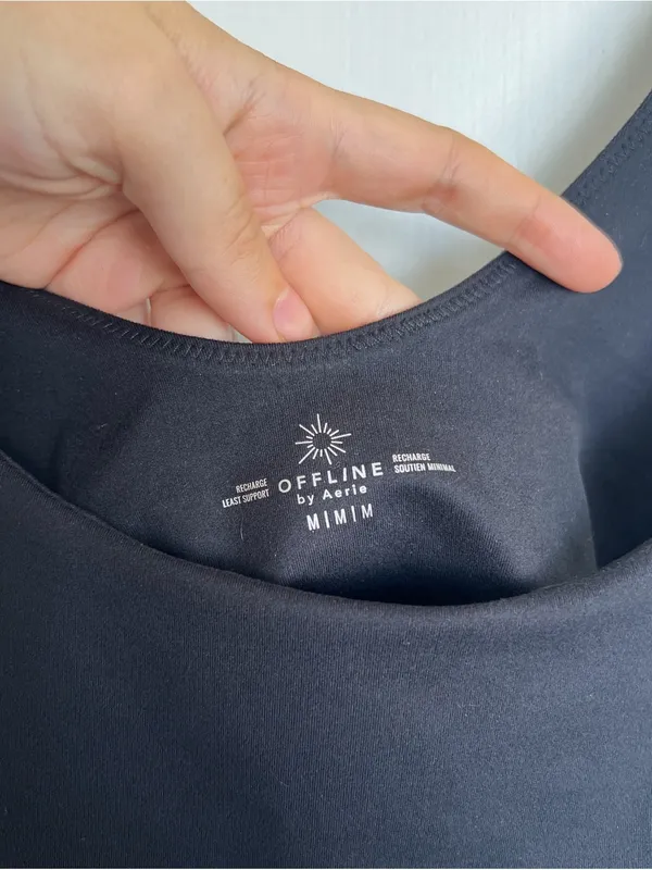 Offline by Aerie • The Hugger Longline Sports Bra black Recharge Least Support - Image 3