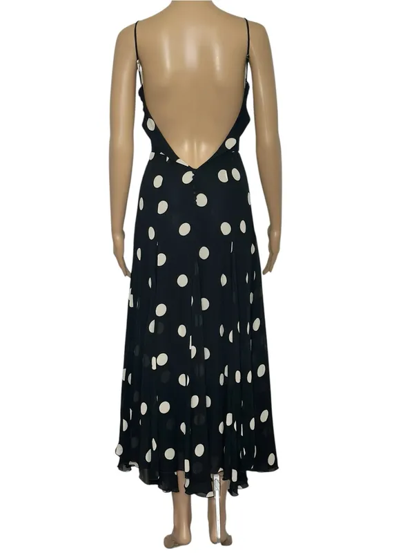 REFORMATION Fredo Polka Dot Midi Dress, Black, 0 (US) - Image 4