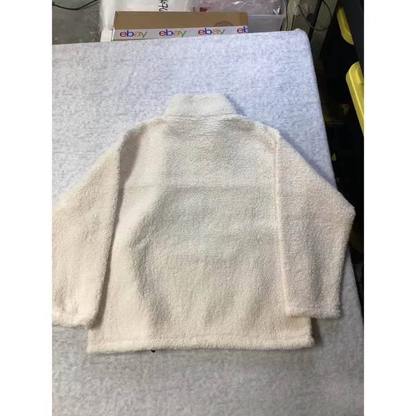 Disney Mickey‎ Mouse Winter Sports Sherpa Fleece Half Zip Pullover Off White XXL - Image 6