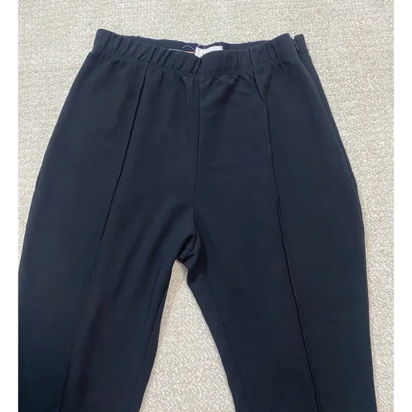 Anthropologie Dress Pants Black Knit Straight Leg Stretch Pull-On Women's XL 26" - Image 4