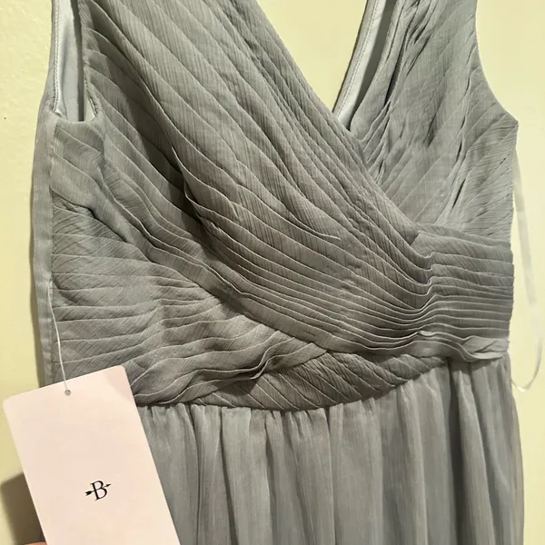BHLDN ANTHRO Neutral Gray Formal MINIMALIST CHIC ETHEREAL Floor Maxi Dress L - Image 5