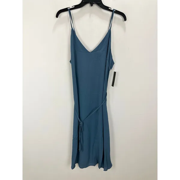 Lulus Dusty Blue Tie Back Slip Mini Dress Adjustable Straps Chiffon Large NWT - Image 2