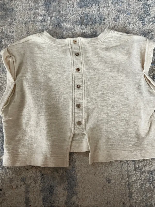 fab'rik Kids Cream Textured Long Sleeve Top - Image 3