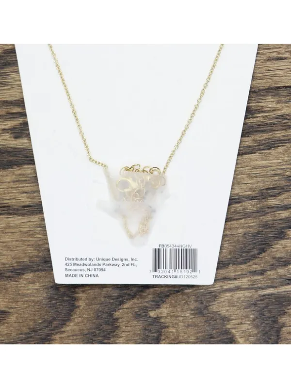 NWT Unique Designs Enamel Rhinestone Flower Necklace Gold / Pink 18" + 3" - Image 4