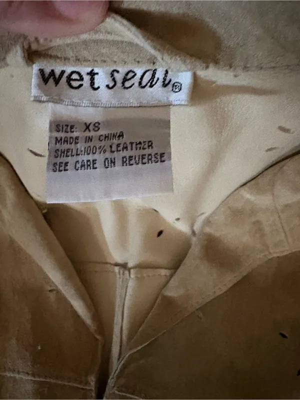 Wet Seal Women's Tan Suede Perforated Jacket Size XS - Image 2