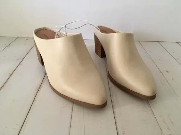 Heeled Mules, Size 5 1/2 Tan - Image 3