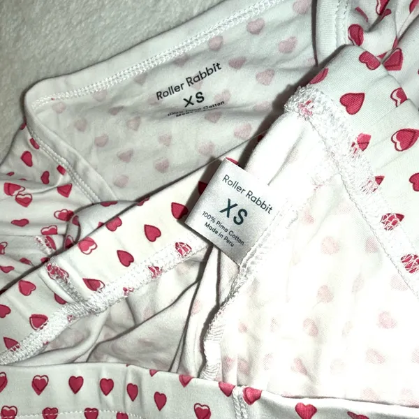 Roller Rabbit Pink Hearts Pajama Set size Adult XS - Image 6