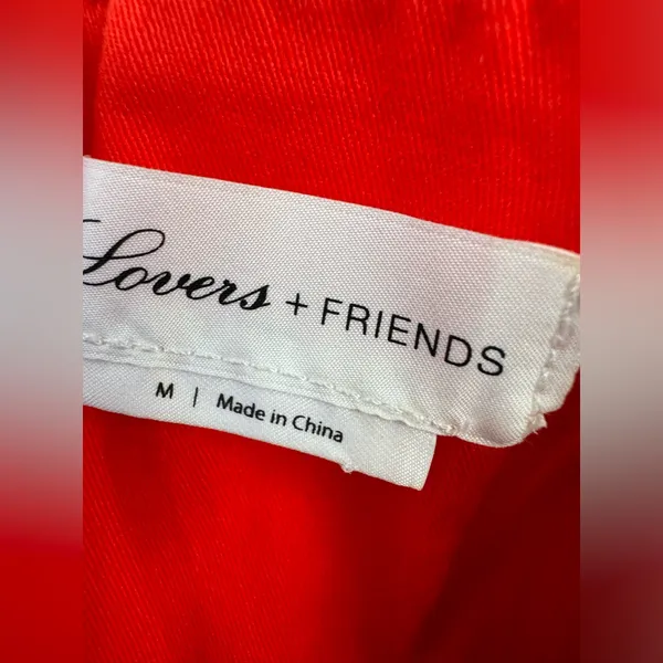 Lovers + Friends Aylah Red Long Sleeve Strapless Mini Dress size Medium $168 - Image 4