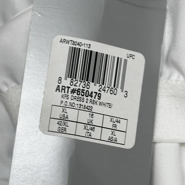Reebok Womens Slim‎ Fit Retro Active Tennis Dress Size XL White Athleisure Golf - Image 9