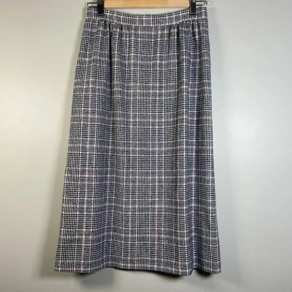 VINTAGE Pendleton Size 6 Wool Plaid Tartan‎ Midi Skirt USA Blue Tan A-line - Image 4