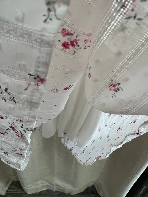 Floral Stripe Clip Dot Sleeveless Maxi Dress Medium - Image 11
