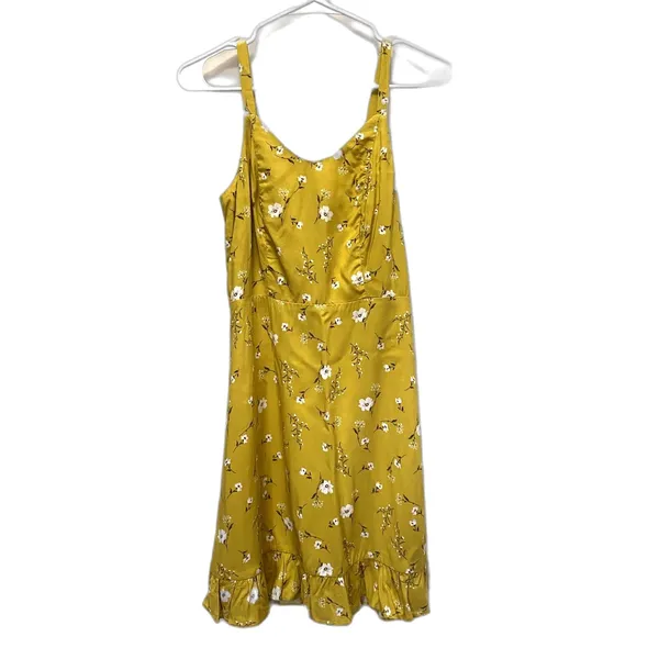 NWT Old Navy‎ Smock Cami Sundress Mini Ruffle Hem Yellow Floral Summer Size XS - Image 2