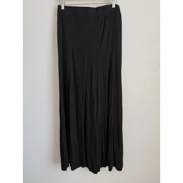Umgee Maxi Skirt Size XL Pull On Black Jersey Boho Flowy Lightweight Casual - Image 3