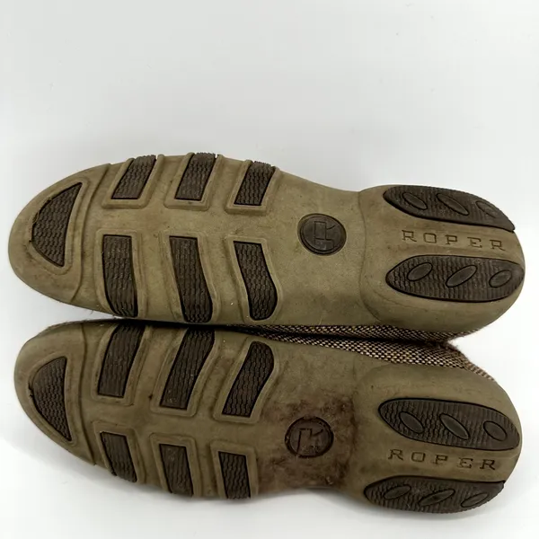 Roper Driving Moccasin Fair Isle Aztec Lace Up Round Toe Leather Tan 5.5 - Image 8