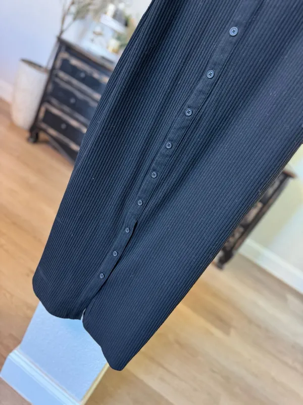 A New Day Women's Sleeveless Ribbed Button-Down Midi Dress in Black - Image 4