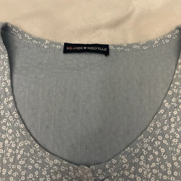 NWOT Brandy Melville Blue Floral Button Down Shirt - Image 2