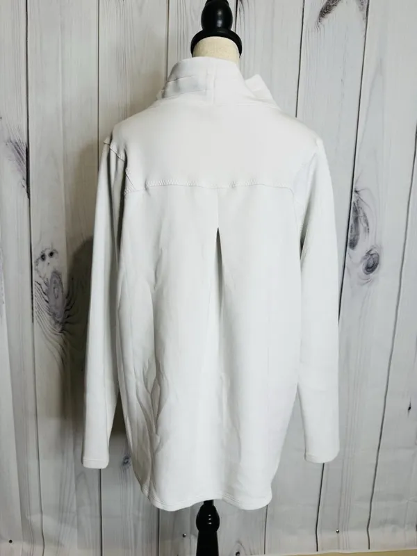 Spanx Air Essentials Got-Ya-Covered Mock Neck Pullover Top Off White Sz XL - Image 5