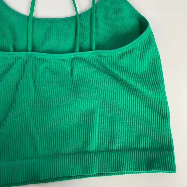 Colsie Brami Ribbed Bralette Women Size Small Green Stretchy Comfortable Strappy - Image 8