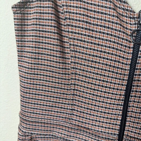 WILD FABLE Zip Front Houndstooth Jumpsuit Wide Leg Stretch Size XS - Image 4